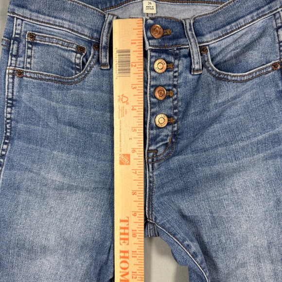 J. Crew Vintage Straight Jeans Button Fly Distressed Light Wash Women's 26 - Picture 6 of 11